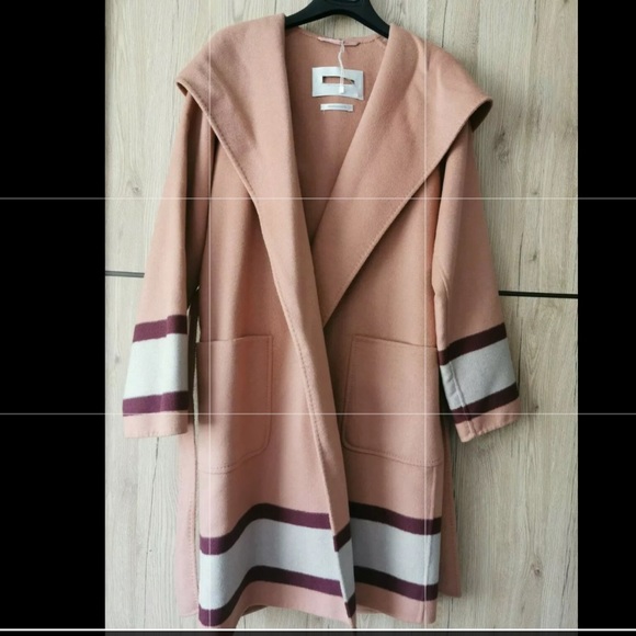 MaxMara Jackets & Blazers - NEW MAX MARA PINK WOOL & ANGORA WRAP BELT COAT 8US